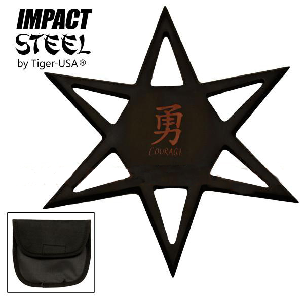Chinese Courage Symbol 6 Point Throwing Star